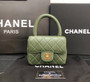 Chanel vintage duo flap bag Green