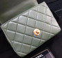 Chanel vintage duo flap bag Green