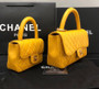 Chanel vintage duo flap bag Yellow