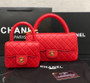 Chanel vintage duo flap bag Red