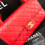 Chanel vintage duo flap bag Red