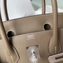  Hermès 18 Etoupe Birkin 30 cm Togo Leather Palladium Hardware 