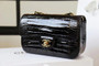 Chanel Black Shinny Alligator Classic Mini Flap Bag with Gold Hardware