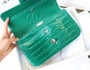  Chanel Emerald Shinny Alligator Classic  Flap Bag  with Silver Hardware