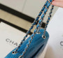  Chanel Izlan Blue Shinny Alligator Classic Mini Flap Bag with Silver Hardware