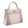 Hermes Kelly Bag 25 cm Matte Himalaya Nilo Crocodile Retourne with Palladium Hardware