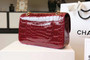 Chanel Red  Shinny Alligator Mini Flap Bag 