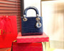 Christian Dior Blue  Alligator Mini Lady Dior Tote with gemstone hardware