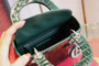 Christian Dior Emeraude  Alligator Mini Lady Dior Tote with gemstone hardware