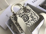 Christian Dior MINI LADY DIOR EMBROIDERED BAG White