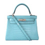 Hermes SHINY 3Z Saint-Cyr Alligator KELLY 28 With Palladium Hardware