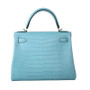 Hermes SHINY 3Z Saint-Cyr Alligator KELLY 28 With Palladium Hardware