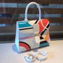 Delvaux Brillant MM Leather Satchel with  geometric pattern