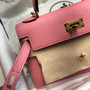 Hermes  P1 Sakura Pink Mini Kelly II 20 Epsom  Gold Hardware