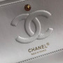  CHANEL White Lambskin Leather Classic Double Flap 2.55 Shoulder Bag With Gold Hardware