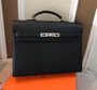 Hermes Kelly Depeche 38 Briefcase in Black with Palladium Hardware  Hermes Kelly Depeche 38 Briefcase in Black with Palladium Hardware