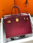 Hermes Bordeaux Birkin 35 Box Calf GHW