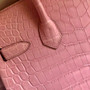 Hermes 1Q Rose Confetti Birkin 30 in Porosus  Crocodile with Palladium hardware Hermes 1Q Rose Confetti Birkin 30 in Porosus  Crocodile with Palladium hardware