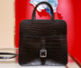 Hermes Halzan 31 cm in Black Niloticus crocodile leather