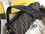 FENDI BAGUETTE LARGE Brown fabric bag 