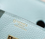 Hermes Special Order Bi-Colour 3P Blue Atoll/ 4Z Gris Mouette Birkin 25 cm Togo Gold  Hardware