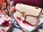 Gucci GG Marmont Beige raffia small shoulder bag  Gucci GG Marmont Beige raffia small shoulder bag