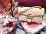 Gucci GG Marmont Beige raffia small shoulder bag  Gucci GG Marmont Beige raffia small shoulder bag