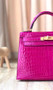Hermes J5 Rose Scheherazade Kelly 28 Crocodile Niloticus 28  Hermes J5 Rose Scheherazade Kelly 28 Crocodile Niloticus 28
