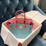 Hermes Special Order Tri-Colour  Rose Confetti, Rose Tyrien, Celest  Birkin 30 cm Epsom Gold   Hardware