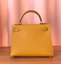 Hermes 9D Amber Kelly 25 cm Epsom Gold Hardware