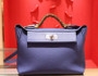 Hermes Kelly 24/24 Blue Taurillon Maurice /Togo Leather with Palladium  Hardware