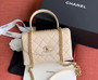 Chanel Flap Bag With Top Handle Cream AS1174 