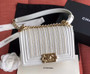  Chanel Small BOY CHANEL Handbag With Imitation Pearls White
