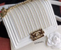  Chanel Small BOY CHANEL Handbag With Imitation Pearls White