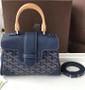 Goyard Saigon Mini  Leather Cross Body Bag Navy