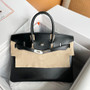 Hermes Birkin 35 Bag Black Rare Box Leather Palladium Hardware 