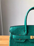 Hermes U4 Vert Verigo Birkin 30cm KK Ostrich Leather Gold Hardware
