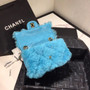 Chanel Small Shearling Lambskin Flap Bag Blue