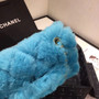  Chanel Shearling Lambskin Flap Bag  Blue 