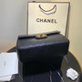 Chanel Vintage Retro Classic Flap XL Quilted Jumbo Large CC Logo GHW Black Lambskin Leather Cross Body Bag