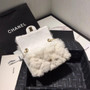Chanel Small Shearling Lambskin Flap Bag White