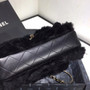 Chanel Small Shearling Lambskin Flap Bag Black