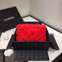 Chanel Shearling Lambskin Flap Bag Red
