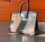 Hermes GRIS TOURTERELLE Birkin Bag 25cm Niloticus Crocodile Palladium Hardware Hermes GRIS TOURTERELLE Birkin Bag 25cm Niloticus Crocodile Palladium Hardware