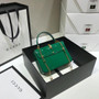 Gucci Sylvie 1969 patent leather mini top handle bag Green Gucci Sylvie 1969 patent leather mini top handle bag Green