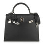 HERMES LIMITED EDITION KELLY 28 MISS YOU SELLIER UN POINT SUR DEUX NOIR BLACK MONSIEUR PALLADIUM HARDWARE