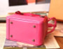 Hermes Rare  Mini Lindy 20cm Bag Fuchsia Swift Leather Palladium Hardware with rare Tressage Strap