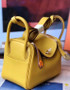 Hermes Mini Lindy 20cm Bag Soleil  Epsom Leather Gold  Hardware