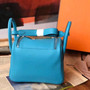 Hermes Mini Lindy 20cm Bag Mykonos  Swift Leather Palladium  Hardware