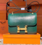 Hermes  CK 67 Vert Fonce Constance 24cm  Lizard Gold Hardware